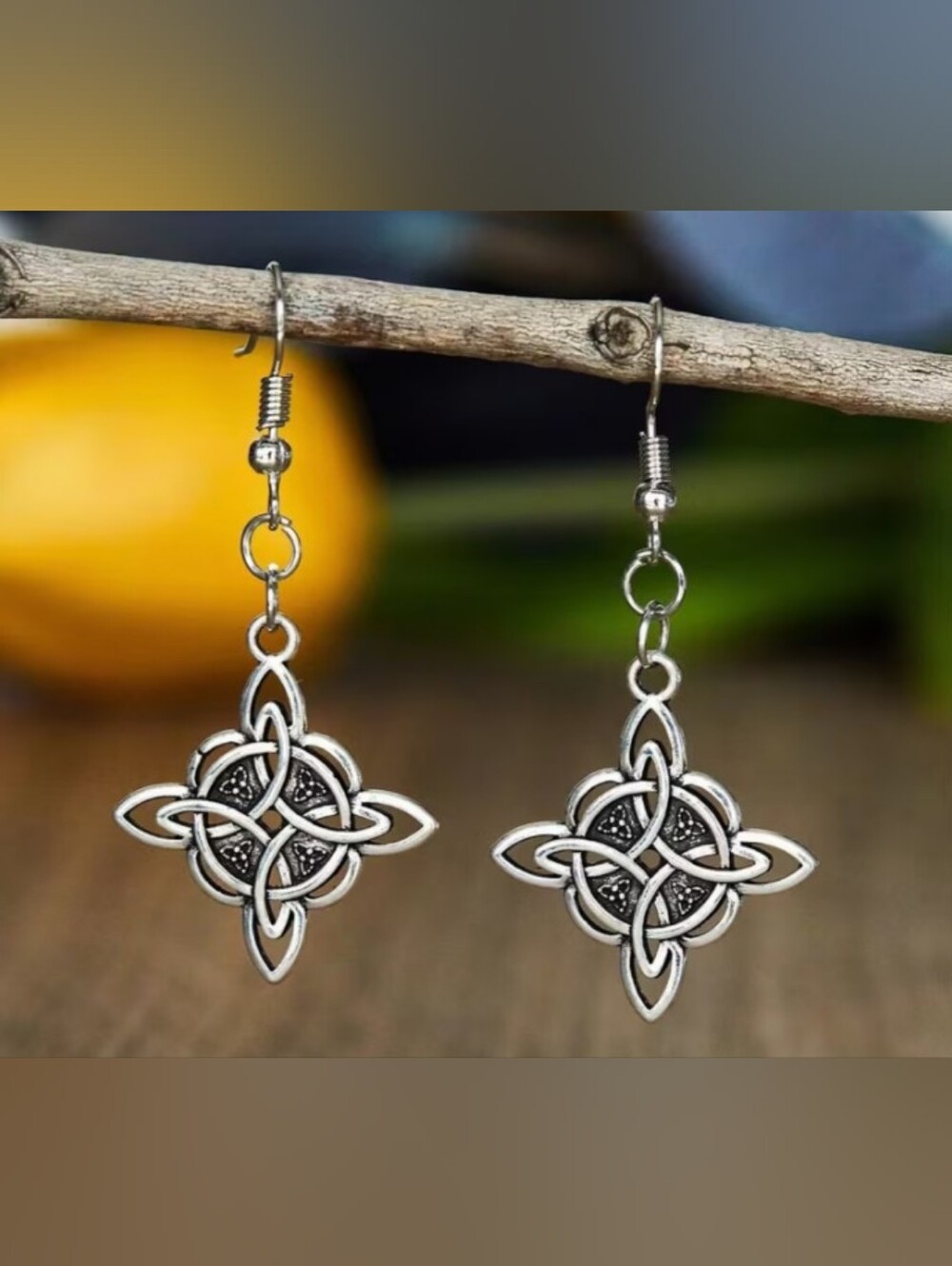 Silver Celtic Knot Drop Earrings